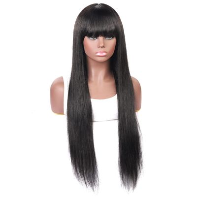 100% Brazilian Human Hair Machine made Wig Straight 8-32inch Natural Black (8in)
