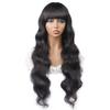 100% Brazilian Human Hair Machine made Wig Body Wave 8-32inch Natural Black (28in) view 2