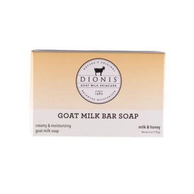 Dionis Goatmilk Milk and Honey Scented Hand and Body Soap Bar, Hydrating Moisturizing Wash for Sensitive Skin, Gentle Lasting Hydration, Cruelty Free, Non Greasy, Paraben Free, Made in The USA, 6 oz