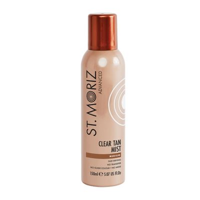 St Moriz Advanced Clear Tanning Mist in Medium - Sunless Clear Self Tanner Spray, Body Tanner Mist for Streak Free Bronzed Glow - No Mess or Transfer - Dermatologically Tested (5.07 fl oz)