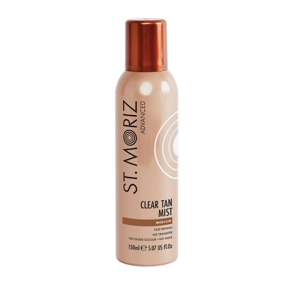 St Moriz Advanced Clear Tanning Mist in Medium - Sunless Clear Self Tanner Spray, Body Tanner Mist for Streak Free Bronzed Glow - No Mess or Transfer - Dermatologically Tested (5.07 fl oz)