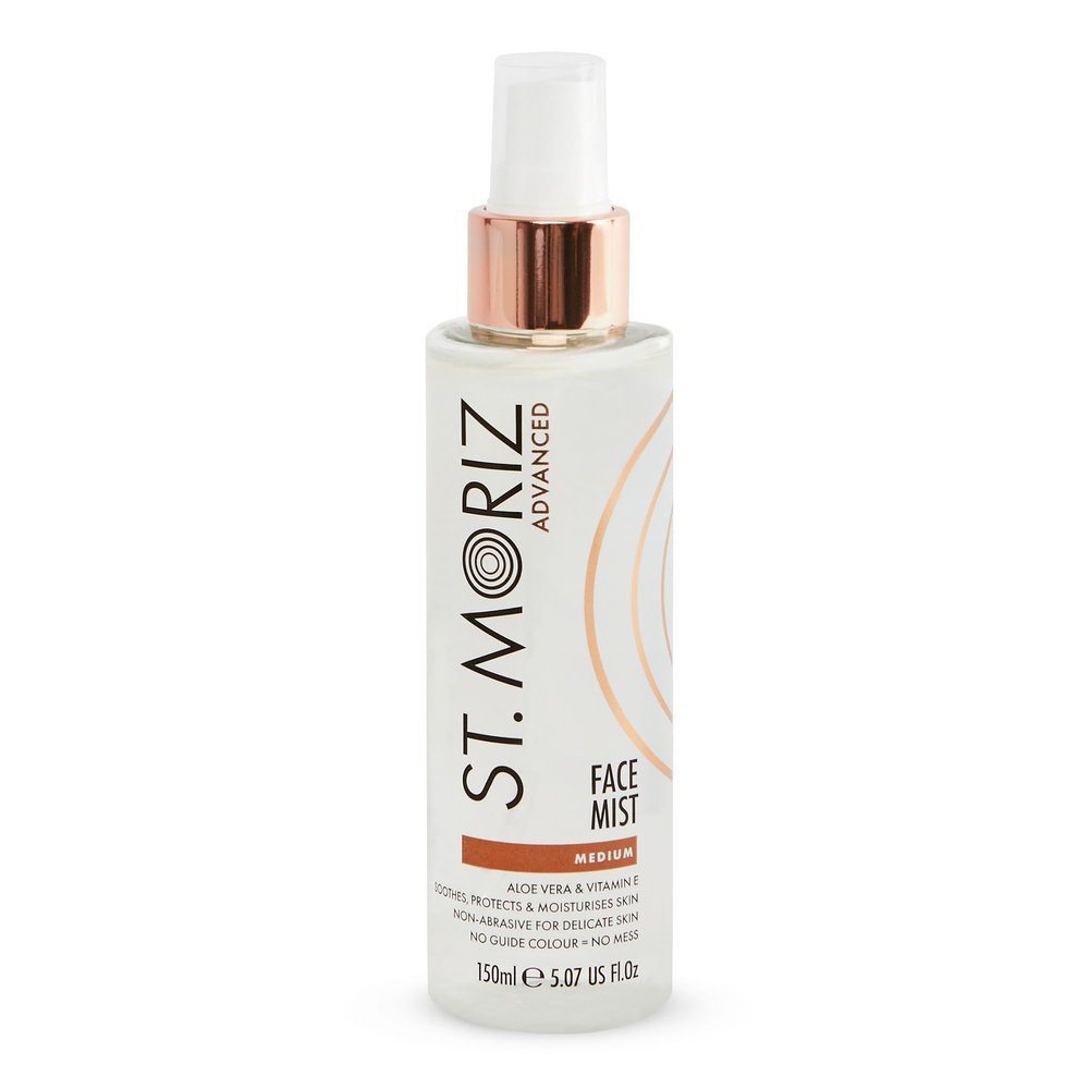 St. Moriz Advanced Self Tanner Face Mist, Sunless Tanning Spray (Medium, 5.07 Fl Oz) - Quick Tan Clear Bronzing Spray with Aloe Vera & Vitamin E  Gradual Self Tan for Face - Fake Tan Spray