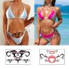Sexy Navel Temporary Tattoos 20 Sheets Large Black Red Lace Abdomen Waist Waterproof Tattoo Stickers for Women Fake Body Tattoos view 3