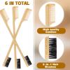 Geiserailie 3 Pieces Moustache Comb and Brush Beard Edge Brushes 2-in-1 Sapling Wood Mustache Comb Gentle Control Bamboo Eyebrow Hair Tool view 2
