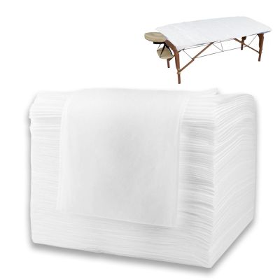 55 Pcs Massage Table Sheets, 31.5" X 70.9" Disposable Bed Sheet Set, Waterproof Non-Woven Fabric + PE Film Large Spa Bed Cover