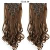 RemeeHi Clip in Hair Extensions 7 PCS Full Head 22 inch Curly Wave Synthetic Clip Hair Piece Wavy Hairpiece for Women Girls SC88-1B# view 2