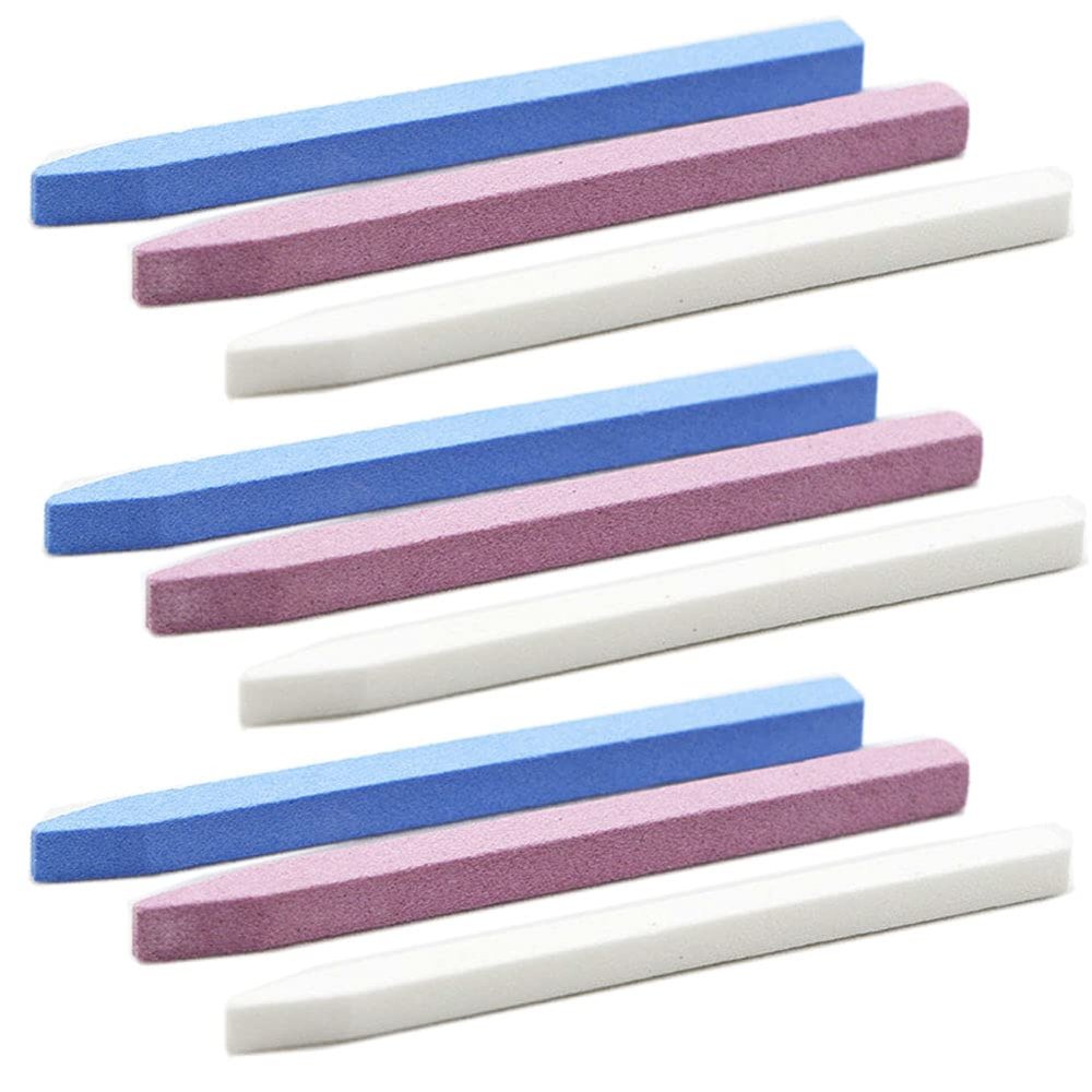 10Pcs Pumice Stone Nail Art Files Fingernail Toenail Nail Cuticle Pusher Remover Trimmer Sticks for Profession Beauty Salon Pedicure Manicure Sanding Buffing Tool, Random Color