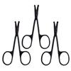 AAProTools 3 Pieces Nose Hair Scissors Rounded Tip Scissors Facial Hair Scissors Stainless Steel Blunt Tip Scissor for Eyebrows, Nose, Moustache, Beard, Grooming (Black) view 1