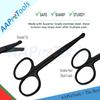 AAProTools Stainless Steel Rounded Nose Hair Eyebrow Beard Mustache Trimming Scissors Safety Grooming Trimmer Full Black view 2