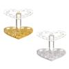 Beaupretty 2pcs Acrylic Gel Brush Pen Holder 12 Holes Heart Shape Eyeliner Lip Liner Holder Makeup Nail Brush Rest Display Stand view 1
