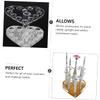 Beaupretty 2pcs Acrylic Gel Brush Pen Holder 12 Holes Heart Shape Eyeliner Lip Liner Holder Makeup Nail Brush Rest Display Stand view 4
