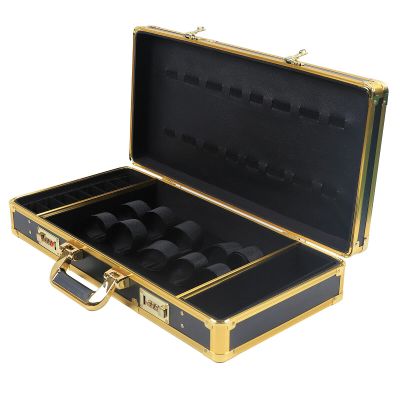 CNCEST Professional Barber Travel Organizer Box with Password Lock, Retro Storage Boxes Hand Suitcase Toolbox (55x27x10cm)