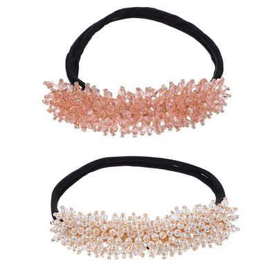 Beaupretty 2pcs Rhinestone Bead Hair Bun Maker Elegant Styling Accessory for Effortless Updos for Daily Wear Includes Bun Former