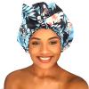 Sent Hair Shower Cap for Women Reusable Waterproof Bath Cap for Long Hair Cap for Shower Cute Extra Large Turban Shower Cap for Braids(Leaves) view 1