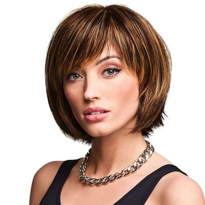 Hairdo Flirty Fringe Modern Bob Chin Length Wig, Average Cap Size, R3025S Glazed Cinnamon