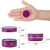 0.5 oz Screw Top Aluminum Tin Jar with Screw Lid and Blank Labels (Purple - Pack of 32) view 2