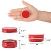 0.5 oz Screw Top Aluminum Tin Jar with Screw Lid and Blank Labels (Red - Pack of 32) view 2