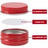 0.5 oz Screw Top Aluminum Tin Jar with Screw Lid and Blank Labels (Red - Pack of 32) view 3