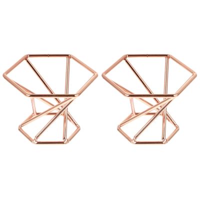 2pcs Puff Holder Stylish Sponge Puff Storage Rack Delicate Cosmetic Puff Stand Women Girls Makeup Sponge Drying Tray Rose Gold