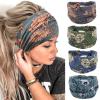 YONUF Wide Boho Headbands for Women Fashion Knotted Headband Yoga Workout Hair Accessories African Head Wrap 4 Pack view 1