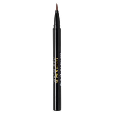 Arches and Halos Fine Bristle Tip Pen - Eyebrow Pencils for Women - Vegan Brow Pencil - Smudge-Proof, Buildable Formula - Dark Brown - 0.02 oz