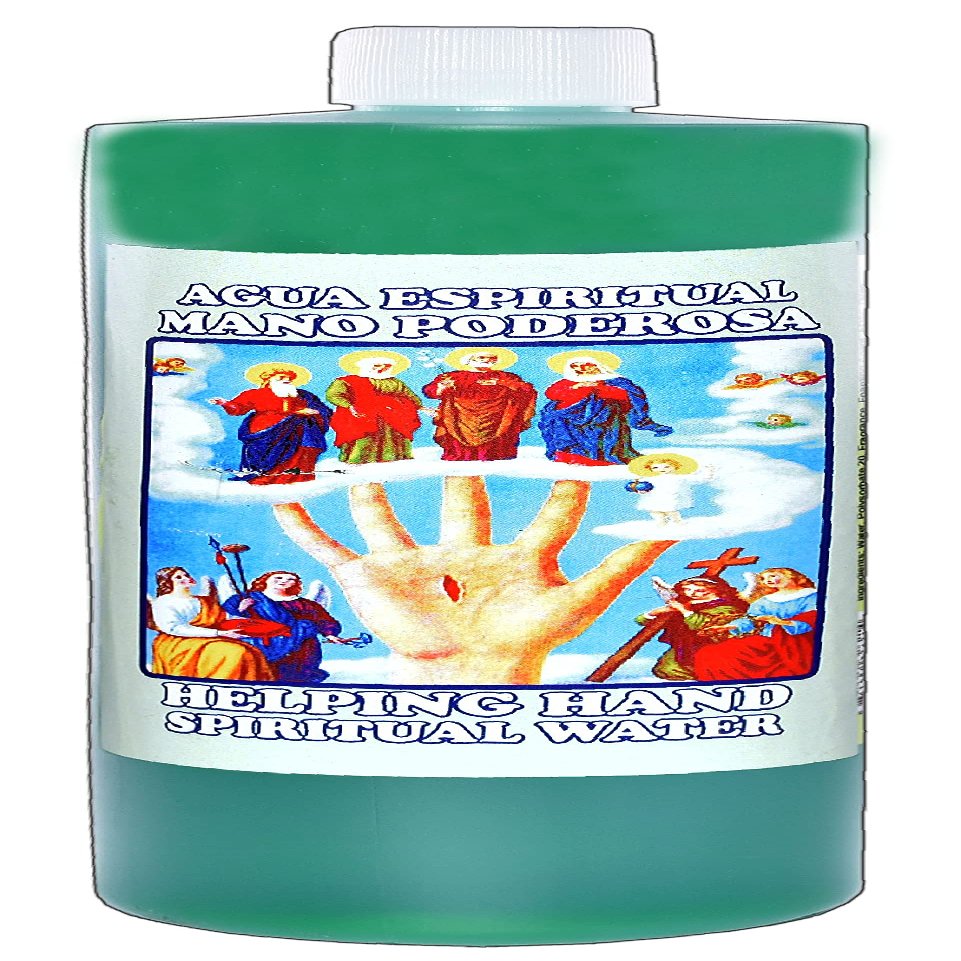 3 BOTTLES HELPING HAND SPIRITUAL WATER-MANO PODEROSA AGUA ESPIRITUAL 16OZ - MAGICK PAGAN