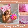 2 PCS shower caps for kids shower caps for girls shower cap kids Cartoon Waterproof Shower Bath Caps Set Bath Hat for Baby Girls Boys view 2