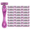 ShaveMOB 4-Blade Women's Razor Kit (Flex Head Handle + 24 Refills) - The Purist Shaving Kit view 1