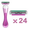 ShaveMOB 4-Blade Women's Razor Kit (Flex Head Handle + 24 Refills) - The Purist Shaving Kit view 2