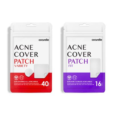 AVARELLE Pimple Patches Hydrocolloid Acne Patches, Acne Spot Treatment for Blemishes and Zit with Tea Tree Oil, Calendula Oil and Cica Oil for Face, Vegan, Cruelty Free (Variety + Fit)