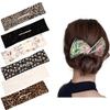 6Pcs French Twist Hair Accessories Set - Magic Donut Bun Makers, Hairstyle Shapers, Cloth Hair Clips, Reusable for Women (Leopard, Floral, Solid D) view 1