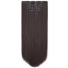 HSPJHTM Dark Brown Hair Extension Clip in Hair Extensions for Women Halloween hair extentions 22" Synthetic Hair Extension 5PCS Long Straight Natural Thick Hair Pieces for Girls Full Head view 1