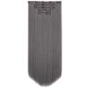 HSPJHTM Grey Hair Extensions Clip in Hair Extension for Women Halloween 22" Synthetic Hair Extention 5PCS Long Straigh Natural Thick Hair Pieces for Full Head Dark gray view 1