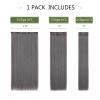 HSPJHTM Grey Hair Extensions Clip in Hair Extension for Women Halloween 22" Synthetic Hair Extention 5PCS Long Straigh Natural Thick Hair Pieces for Full Head Dark gray view 3