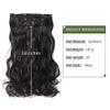 HSPJHTM Natural Black Hair Extensions Wave Clip in Hair Extensions for Women Halloween 18" Hair Extentions Synthetic 5PCS Curly Thick Hair Pieces for Girls Cheap Full Head view 2