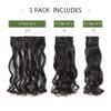 HSPJHTM Natural Black Hair Extensions Wave Clip in Hair Extensions for Women Halloween 18" Hair Extentions Synthetic 5PCS Curly Thick Hair Pieces for Girls Cheap Full Head view 4