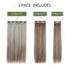 HSPJHTM Clip in Hair Extensions Brown Hair Extension For Women Halloween 22" Long Straight Synthetic Hair Pieces Full Head 5PCS BrownBlonde view 3
