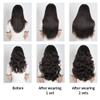 HSPJHTM Clip in Hair Extensions Brown Hair Extension For Women Halloween 22" Long Straight Synthetic Hair Pieces Full Head 5PCS BrownBlonde view 4