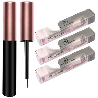 [3 Pack] Coiffure Extensions Magnetic Eyeliner, Black, Waterproof, Natural Looking, Smudge Proof Magnetic Eyelashes Eyeliner