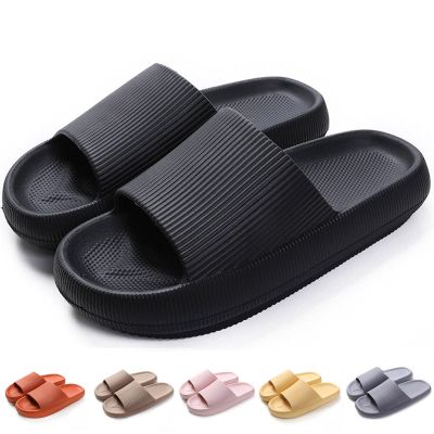 Pillow Sandals Women Massage Shower Bathroom 2021 Summer Non-Slip Quick Drying Open Toe Platform Casual Slippers,Black-EU38/39Women'sUS7.5-8.5/Men'sUS6-6.5