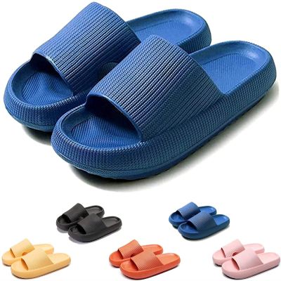 Pillow Sandals Women Massage Shower Bathroom 2021 Summer Non-Slip Quick Drying Open Toe Platform Casual Slippers,Blue-EU42/43Women'sUS10.5-11/Men'sUS8.5-9.5