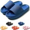 Pillow Sandals Women Massage Shower Bathroom 2021 Summer Non-Slip Quick Drying Open Toe Platform Casual Slippers,Blue-EU42/43Women'sUS10.5-11/Men'sUS8.5-9.5 view 1