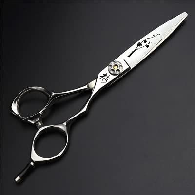 Hair Cutting Scissors, Hairdressing Scissors Hair Stylist Special Willow Leaves Cutting Traceless Shear 6 inch Haircut Thinning Suit BY KKZY (Color : Plum flower willow)