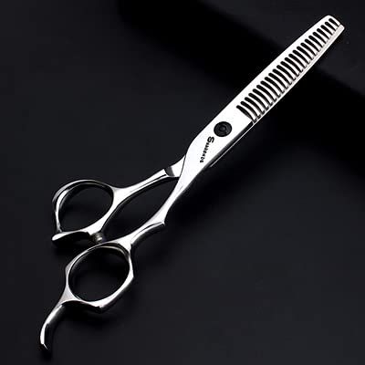Hair Cutting Scissors, Hairdressing Scissors Hair Stylist Special Willow Leaves Cutting Traceless Shear 6 inch Haircut Thinning Suit BY KKZY (Color : No trace thinning)