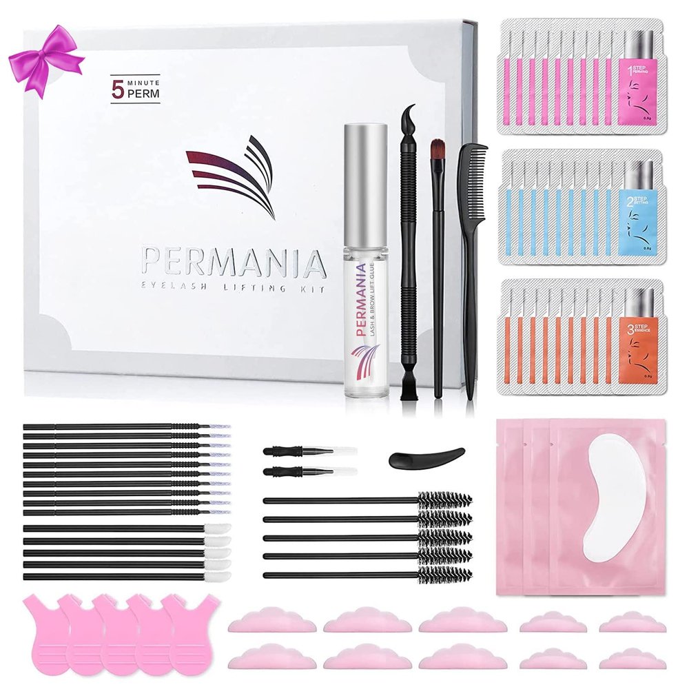 PERMANIA Lash Lift Kit, Lash Perm Kit, Fast Eyelash Lifting 5 Minutes DIY at Home with Strong Glue Disposable Sachet Lash Lifting Kit Last 6 Weeks (30pcs