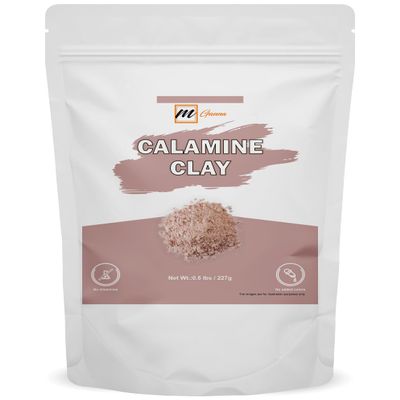 mGanna 100% Natural Calamine Clay Powder for Hair Masks, Scrubs, Lotion and Soap Making 0.5 LBS / 227 GMS