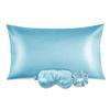 Ciana Luxurious Satin Pillowcase for Hair and Skin, Satin Pillowcase Set-2, 1 Eye Mask, 1 Scrunchie - Luxury Sleep Set, Pillow Case with Envelope Closure (King Size, Light Blue) view 2