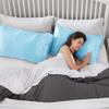 Ciana Luxurious Satin Pillowcase for Hair and Skin, Satin Pillowcase Set-2, 1 Eye Mask, 1 Scrunchie - Luxury Sleep Set, Pillow Case with Envelope Closure (King Size, Light Blue) view 3