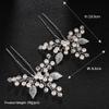 YERTTER 3pcs Wedding Bridal Pearl Hair Pins Set Leaf Crystal Hair Clip Bun Head Pieces for Bride Bridesmaid Flower Girl Wedding Prom Brithday Party (Silver) view 3