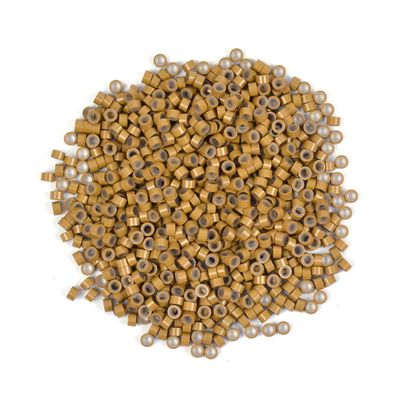 1000 Pcs Silicone Lined Micro Rings Beads 5mm Hair Extentions Beads for I Tip Hair Extensions (Dark Blonde)